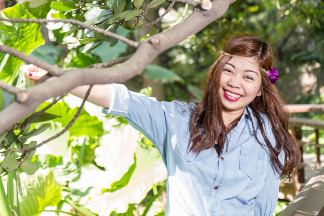 Filipina Woman in a Garden